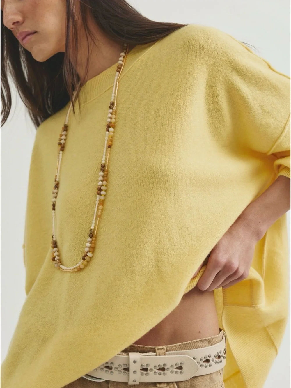Free people tomorrow cashmere crewneck sweater Tuscany